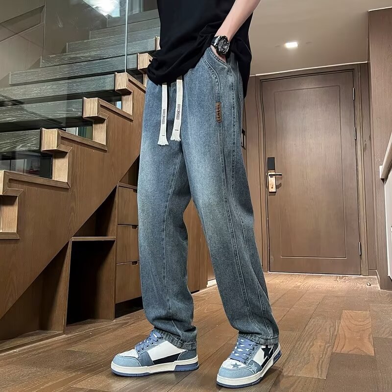 Men’s Straight Loose Wide-Leg Casual Pants – Lightweight Breathable Summer Trousers