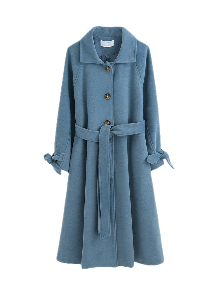 Women’s Medium-Length Wool Jacket – Classic Warm Coat for Fall & Winter
