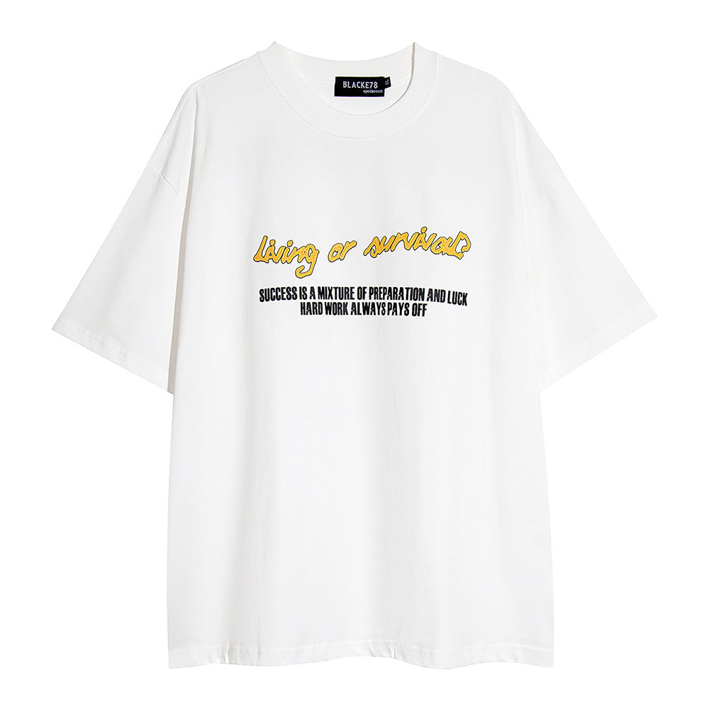 Men’s Loose Fit Printed Cotton T-Shirt – Casual Short Sleeve Graphic Tee