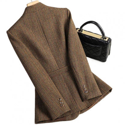 Elegant Women’s Wool Blazer – Tailored Sophisticated Office & Formal Jacket