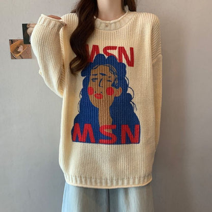 Women’s Knit Sweater Coat Top – Soft Loose Fit Korean Fashion Outerwear