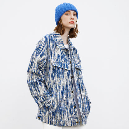 Women’s Tie-Dye Gradient Jacket – Casual Streetwear Hoodie Coat