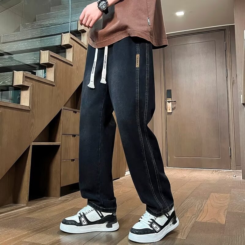 Men’s Straight Loose Wide-Leg Casual Pants – Lightweight Breathable Summer Trousers