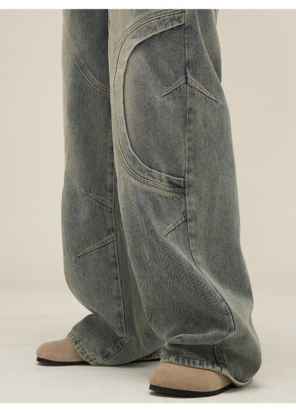 Men’s Deconstructed Straight Leg Jeans