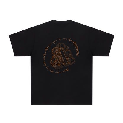 Unisex Angel Print T-Shirt – Black & White Couple Short Sleeve Graphic Tee