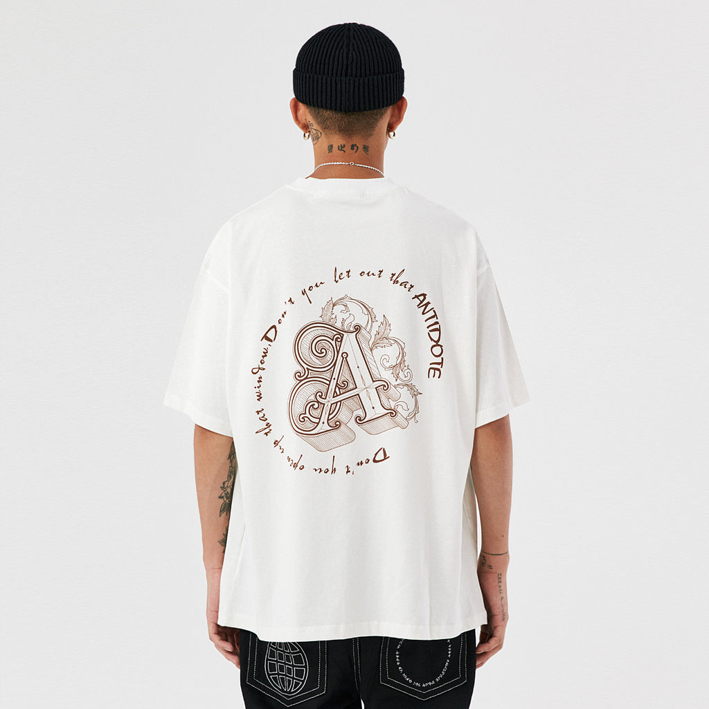 Unisex Angel Print T-Shirt – Black & White Couple Short Sleeve Graphic Tee