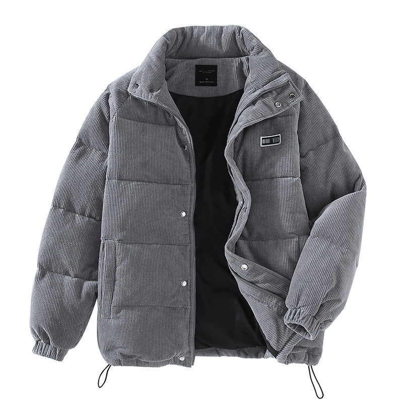 Trendy Men’s Corduroy Down Coat – Youth Style Warm Winter Jacket