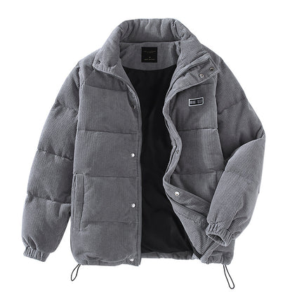 Trendy Men’s Corduroy Down Coat – Youth Style Warm Winter Jacket