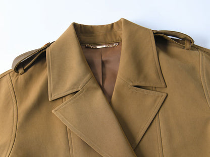 Women’s Elegant Short Trench Coat – Casual Chic Lightweight Jacket