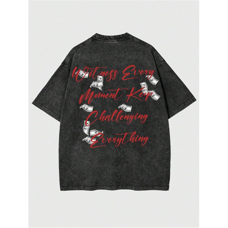 Women’s Casual Graphic T-Shirt with Figure & Letter Print – Trendy Short Sleeve Top