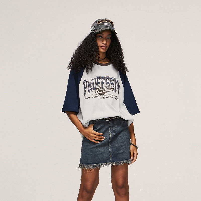 Unisex Letter Print Graphic T-Shirt – Trendy Casual Top for Men & Women”