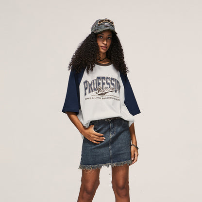 Unisex Letter Print Graphic T-Shirt – Trendy Casual Top for Men & Women”
