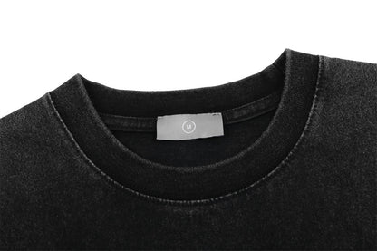 Men’s Fashion Loose Fit Tee – Five-Point Sleeve Round Neck Streetwear Shirt