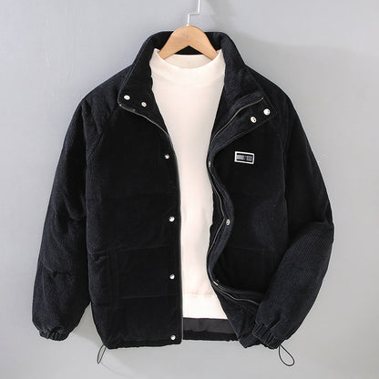 Trendy Men’s Corduroy Down Coat – Youth Style Warm Winter Jacket