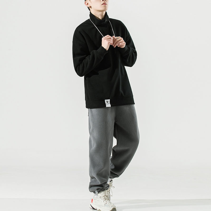 Men’s Warm Polar Fleece Tracksuit – Casual Winter Plus Fleece Set