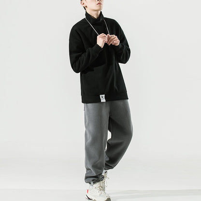 Men’s Warm Polar Fleece Tracksuit – Casual Winter Plus Fleece Set