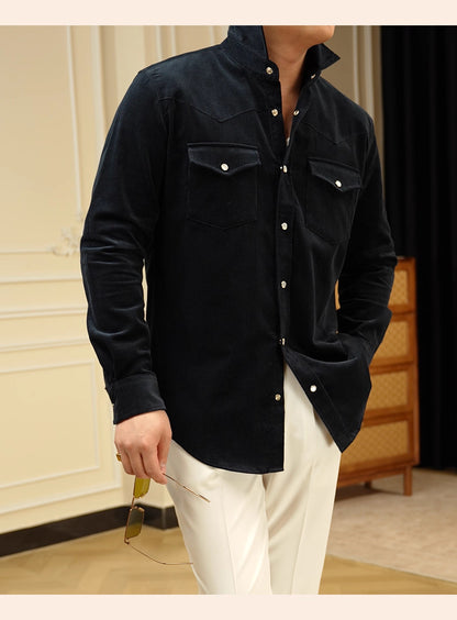 Men’s Casual Business Shirt – 100% Pure Cotton Lampwick Weave, Comfortable Everyday Office & Smart Casual Wear