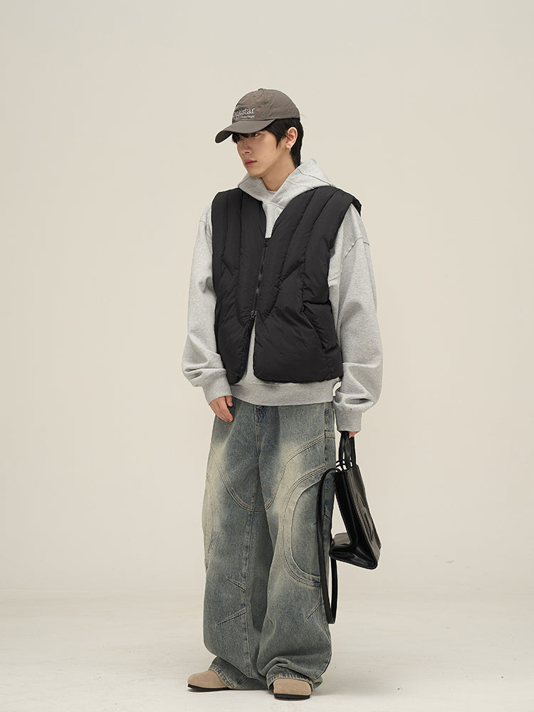 Men’s Deconstructed Straight Leg Jeans