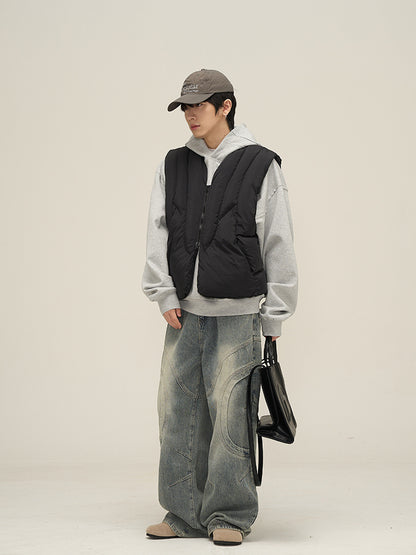 Men’s Deconstructed Straight Leg Jeans