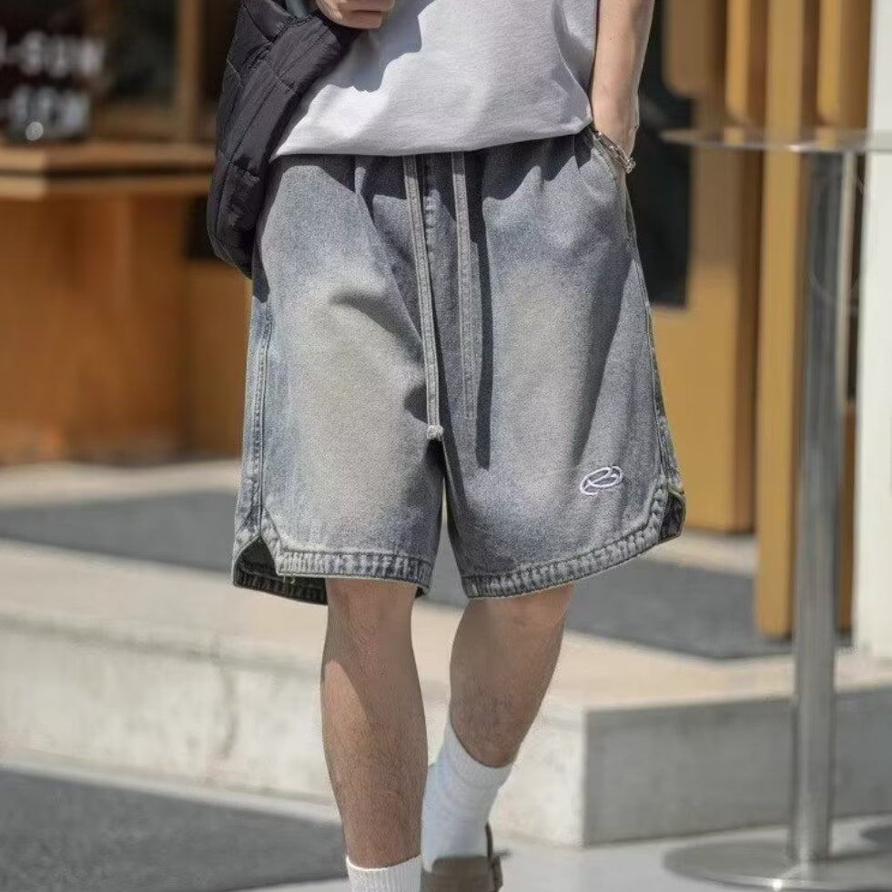 Men’s Denim Shorts Straight-Leg Casual Summer Jean Shorts