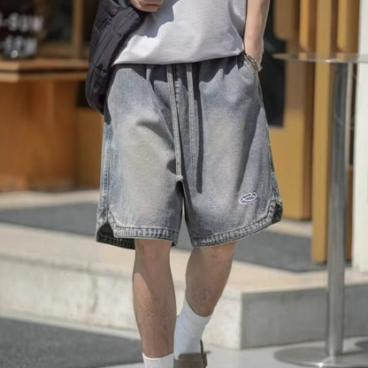 Men’s Denim Shorts Straight-Leg Casual Summer Jean Shorts