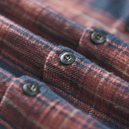 Men’s Casual Plaid Long Sleeve Shirt – Stylish Striped Spring Fall Outfit
