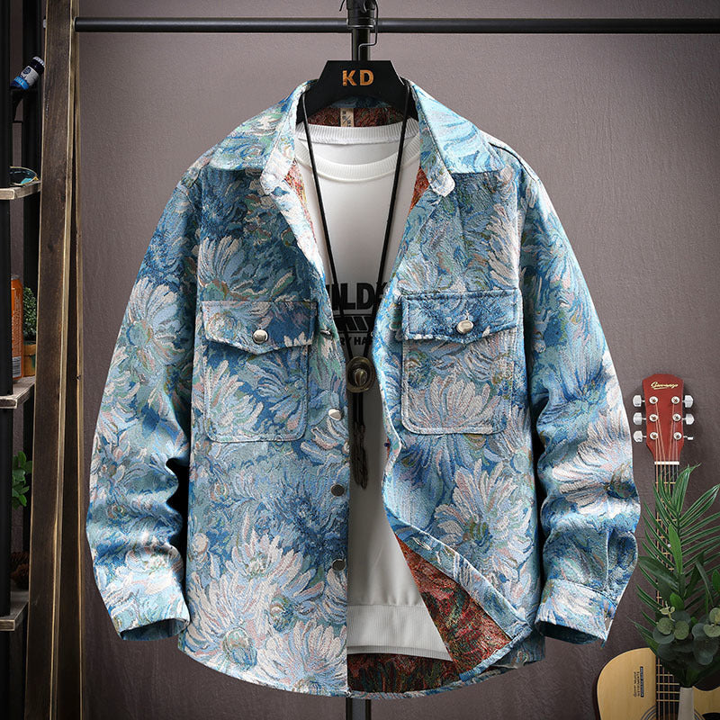 Men’s Casual Lapel Shirt Coat – Stylish Streetwear Button-Up Jacket