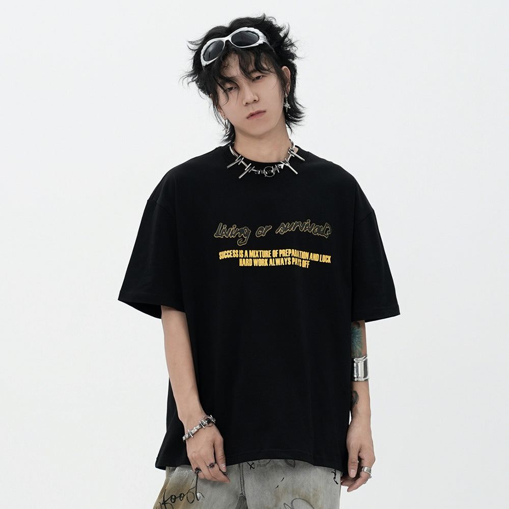 Men’s Loose Fit Printed Cotton T-Shirt – Casual Short Sleeve Graphic Tee