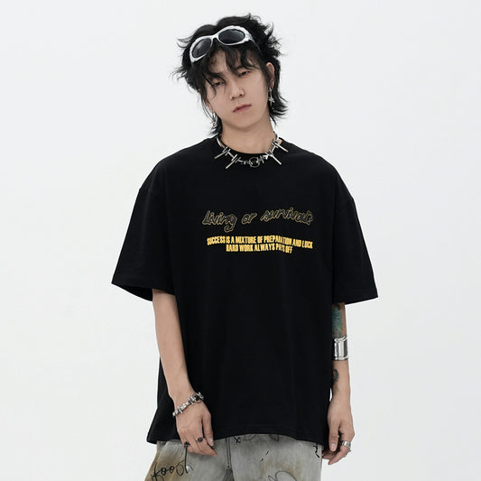 Men’s Loose Fit Printed Cotton T-Shirt – Casual Short Sleeve Graphic Tee