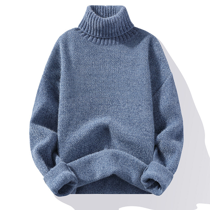 Men’s Thick Pullover Sweater – Slim Fit Soft Knit Winter Layering Top