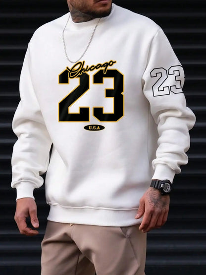 Men’s Letter Print Fleece Sweatsuit Set