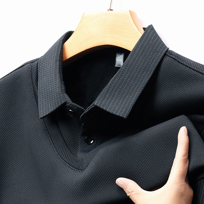 Men’s Business Casual Fake Two-Piece Striped Sleeve T-Shirt – Fashion Slim Fit Top