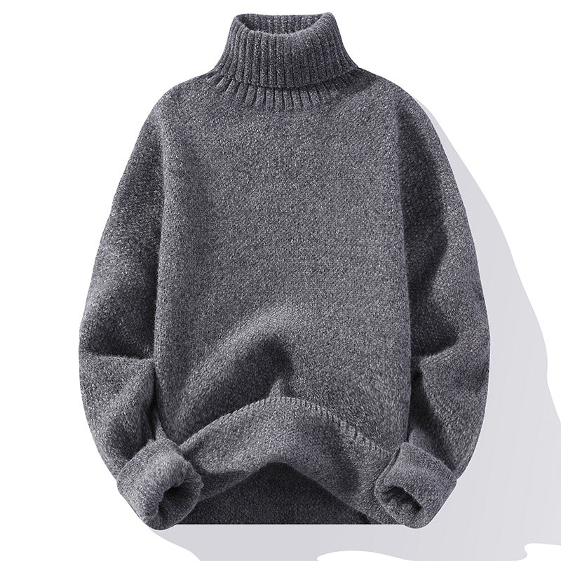 Men’s Thick Pullover Sweater – Slim Fit Soft Knit Winter Layering Top