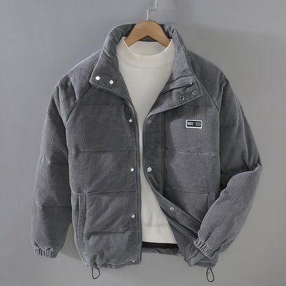 Trendy Men’s Corduroy Down Coat – Youth Style Warm Winter Jacket