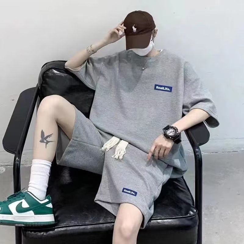 Men’s Waffle Knit Activewear Set – Stylish Casual Sports Lounge Suit