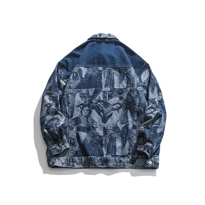 Trendy Women’s Denim Jacket with Character Print
