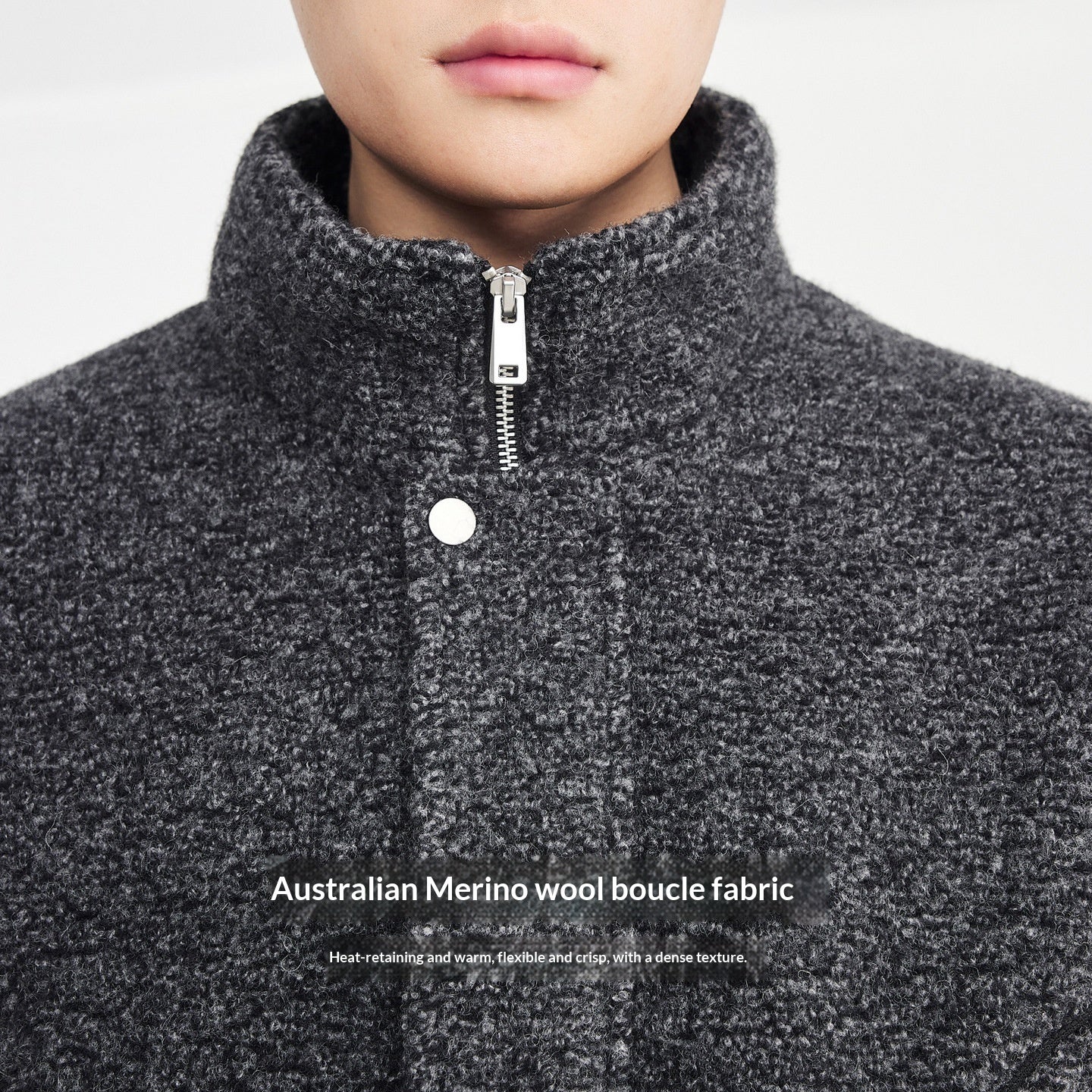 Men’s Premium Mixed-Color Wool Overcoat – Stylish Stand Collar Long Coat