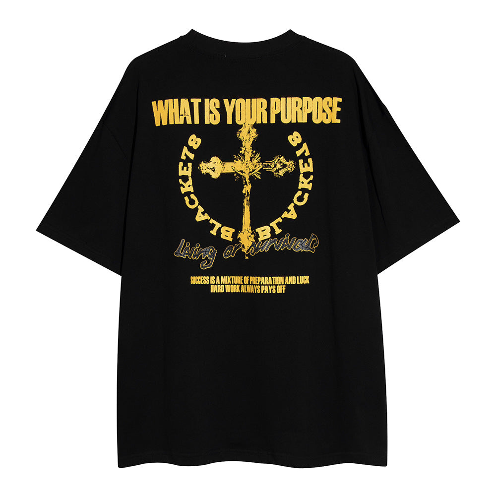 Men’s Loose Fit Printed Cotton T-Shirt – Casual Short Sleeve Graphic Tee