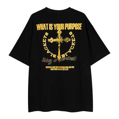 Men’s Loose Fit Printed Cotton T-Shirt – Casual Short Sleeve Graphic Tee