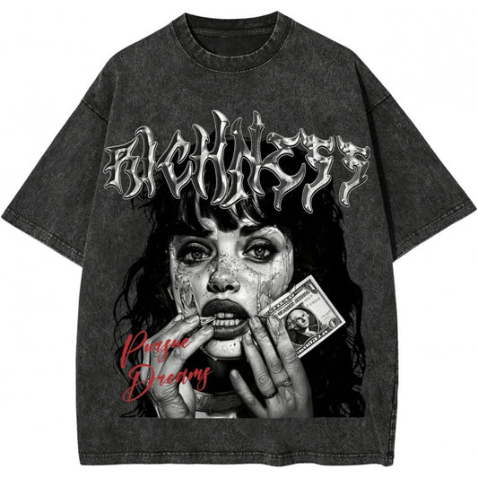 Women’s Casual Graphic T-Shirt with Figure & Letter Print – Trendy Short Sleeve Top