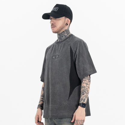Vintage Washed Stitch T-Shirt – Men’s Short Sleeve Streetwear Top