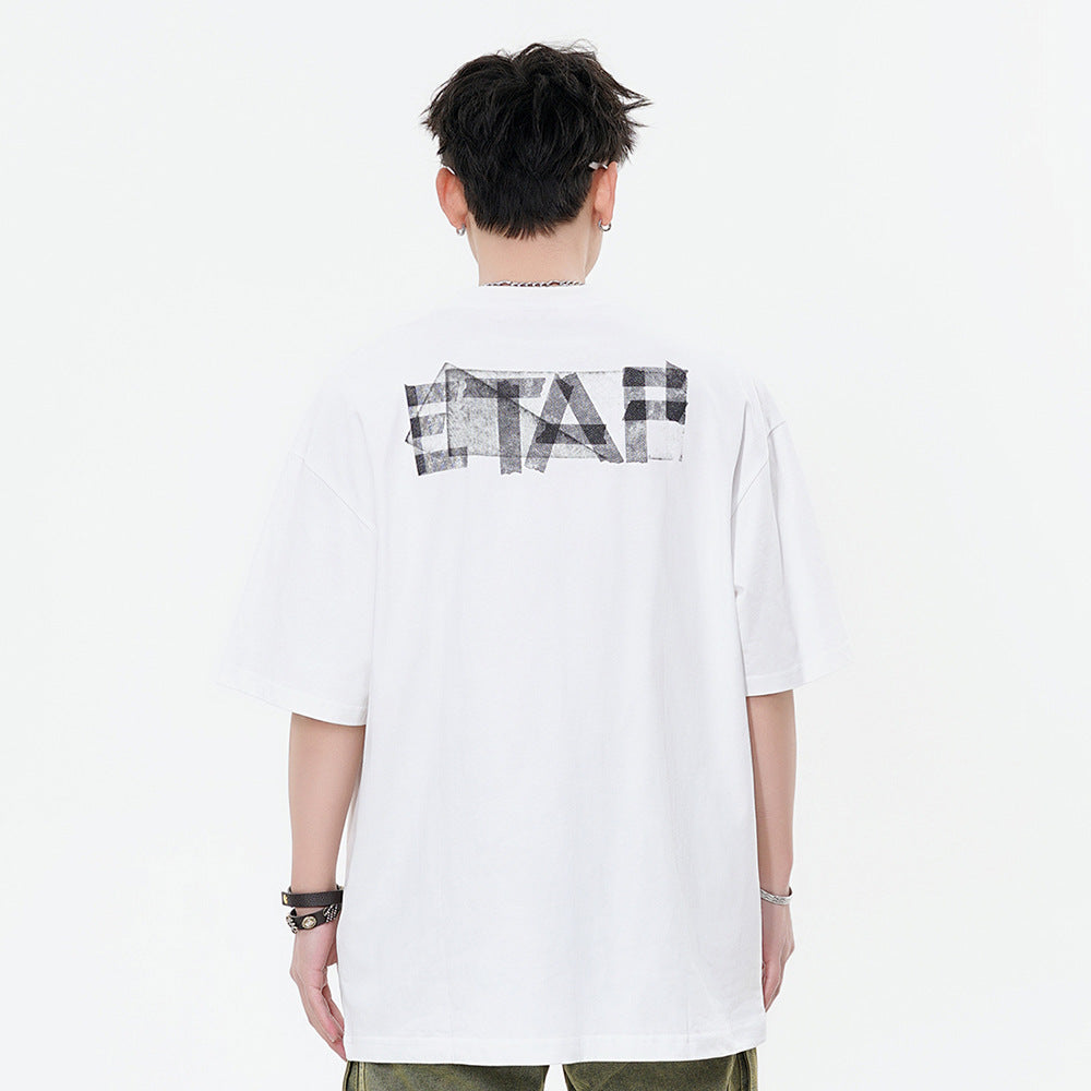 Unisex Letter Print Loose T-Shirt – Casual Top for Men & Women