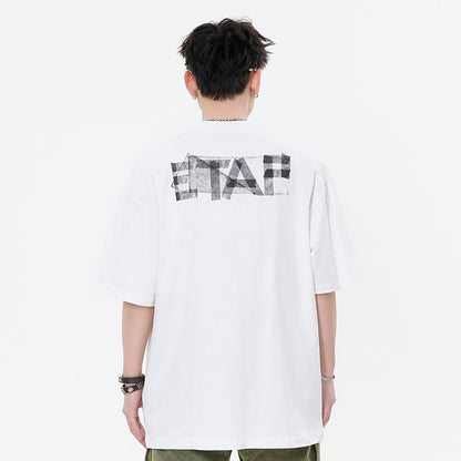 Unisex Letter Print Loose T-Shirt – Casual Top for Men & Women