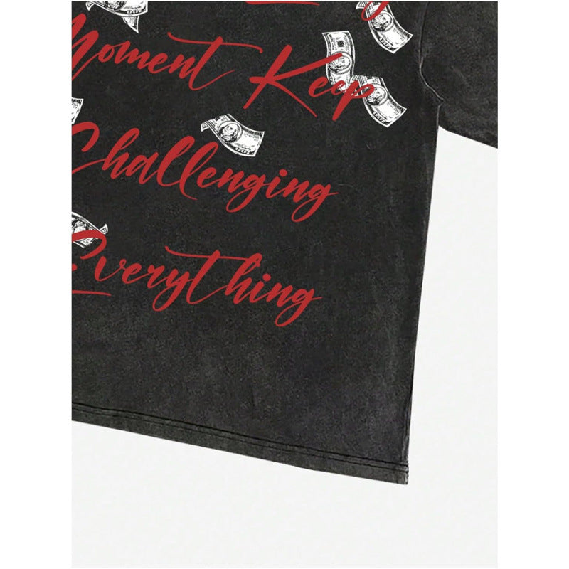 Women’s Casual Graphic T-Shirt with Figure & Letter Print – Trendy Short Sleeve Top
