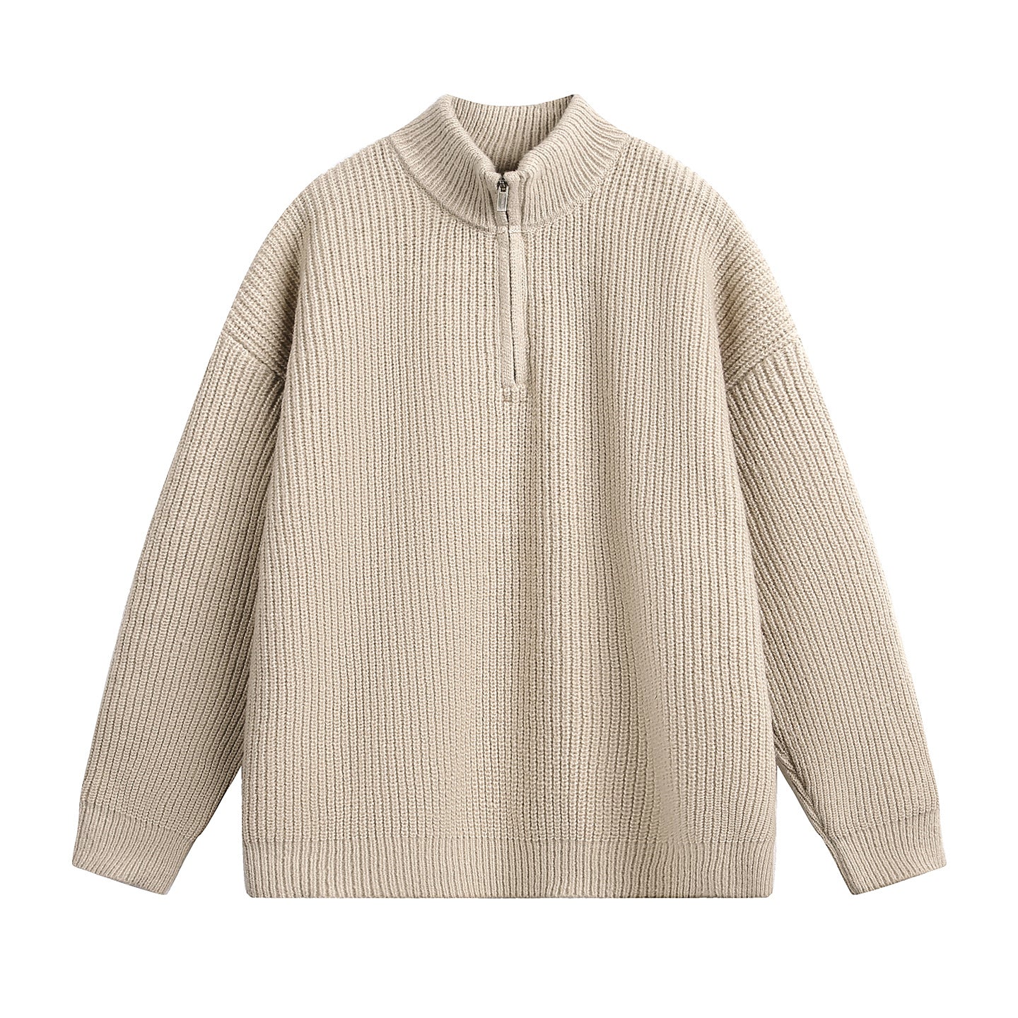 Men’s Stand Collar Plush Sweater – Imitation Deer Fleece Warm Pullover Jacket