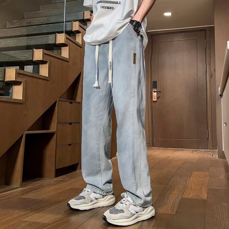 Men’s Straight Loose Wide-Leg Casual Pants – Lightweight Breathable Summer Trousers