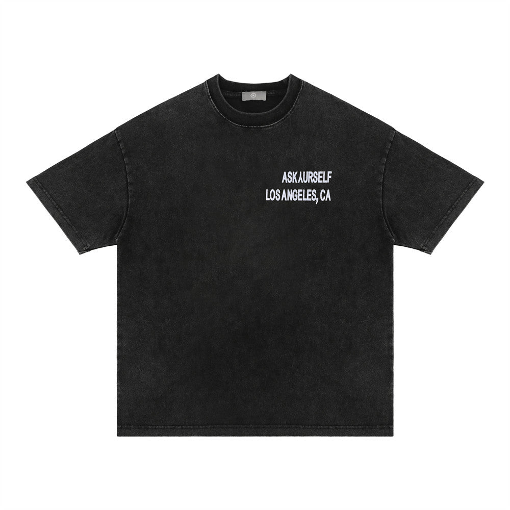 Men’s Fashion Loose Fit Tee – Five-Point Sleeve Round Neck Streetwear Shirt