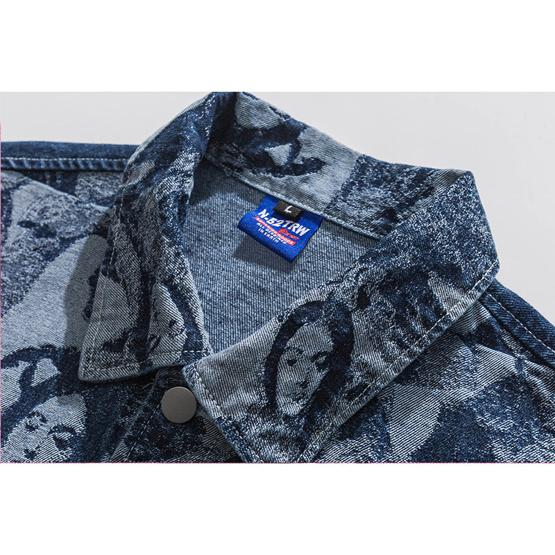 Trendy Women’s Denim Jacket with Character Print