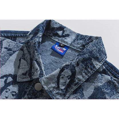 Trendy Women’s Denim Jacket with Character Print