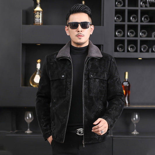 Men’s Stand Collar Leather Jacket – Casual Fashion Motorcycle Style Coat